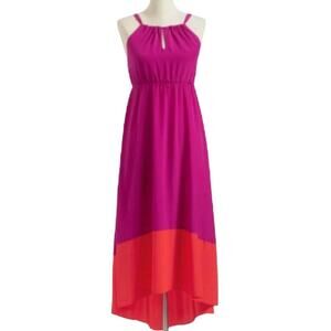 Old Navy women’s NWT Pink‎ & Coral Colorblock Halter Maxi sundress, Large